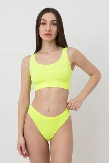 Безшовний топ на широких бретелях Tank top Giulia (yellow neon), жовтий Безшовний топ на широких бретелях Tank top Giulia (yellow neon), жовтий