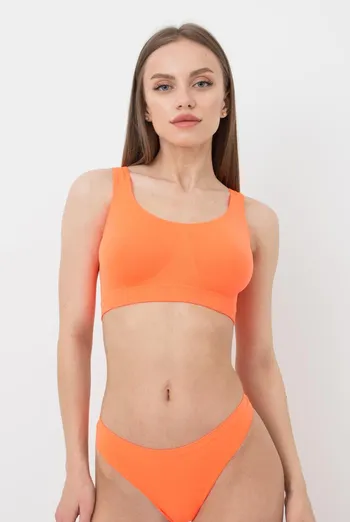 Безшовний топ на широких бретелях Tank top Giulia (orange neon)