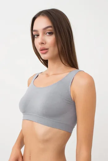Безшовний топ на широких бретелях Tank top Giulia (ultimate grey)