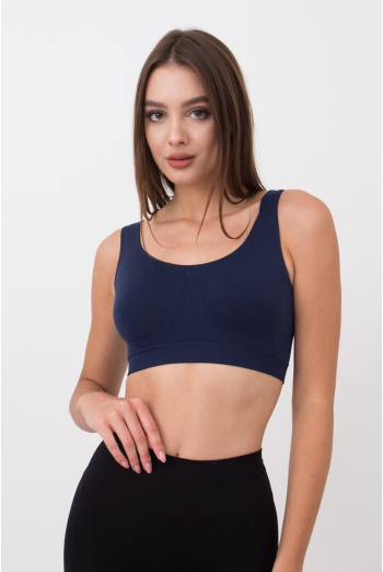 Безшовний топ на широких бретелях Tank top Giulia (rhodonite), синій