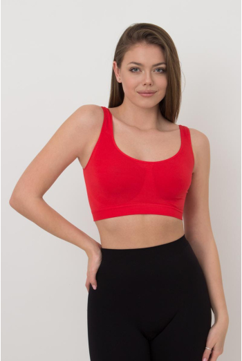Безшовний топ на широких бретелях Tank top Giulia (poinciana), червоний