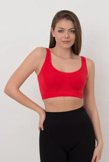 Безшовний топ на широких бретелях Tank top Giulia (poinciana), червоний Безшовний топ на широких бретелях Tank top Giulia (poinciana), червоний