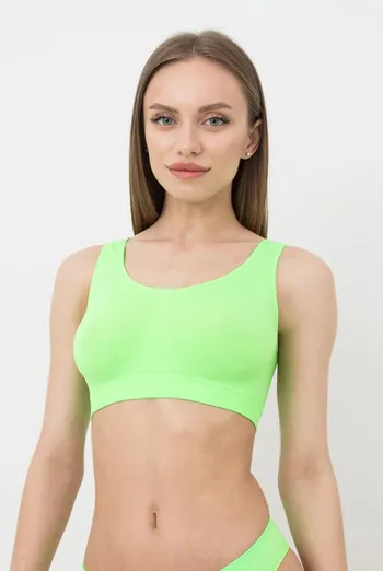 Безшовний топ на широких бретелях Tank top Giulia (green neon), зелений