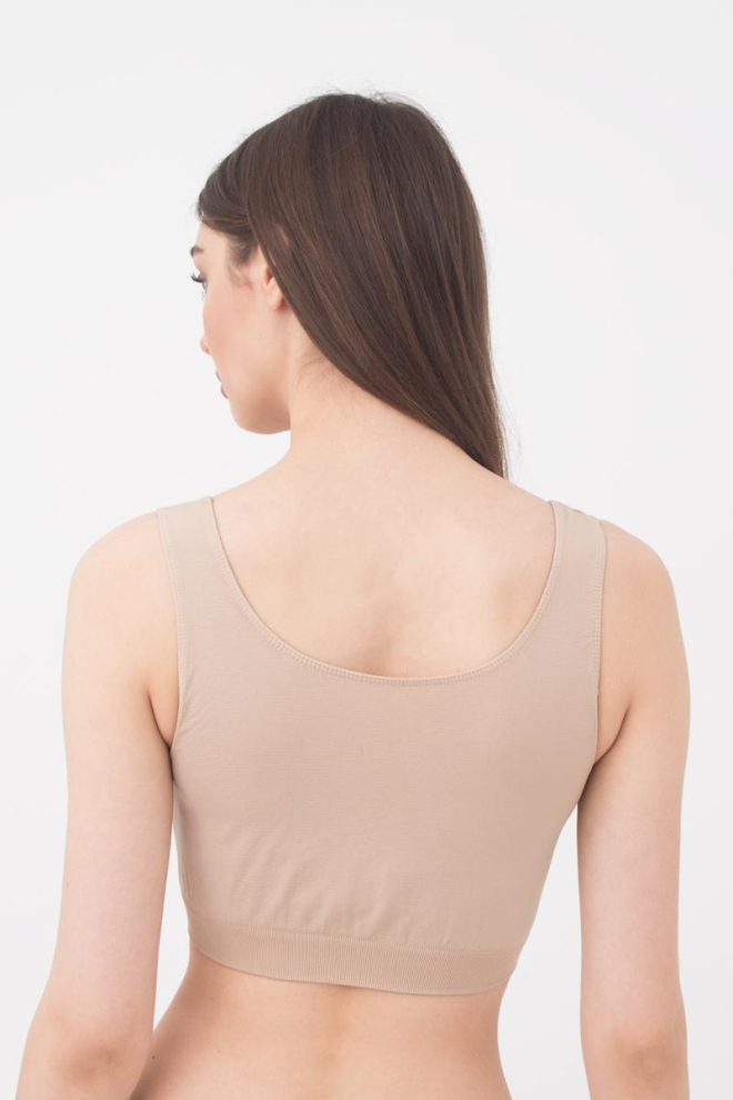Бесшовный топ на широких бретелях Tank top Giulia (naturale), бежевый