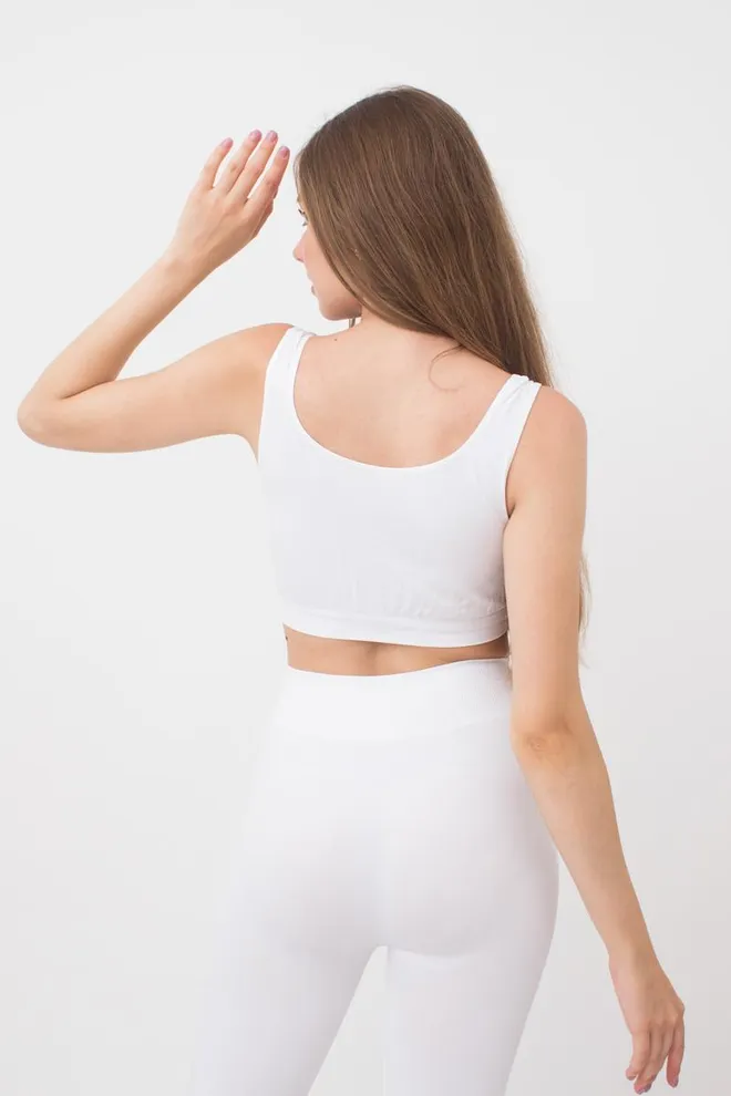 Безшовний топ на широких бретелях Tank top Giulia (white), білий
