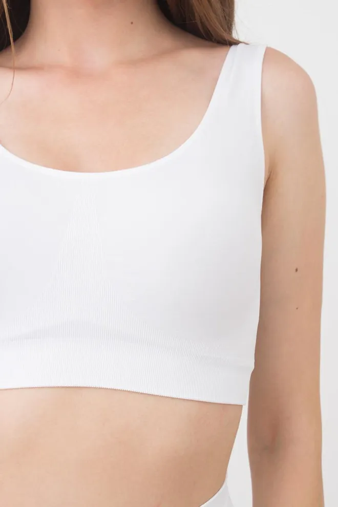 Безшовний топ на широких бретелях Tank top Giulia (white), білий