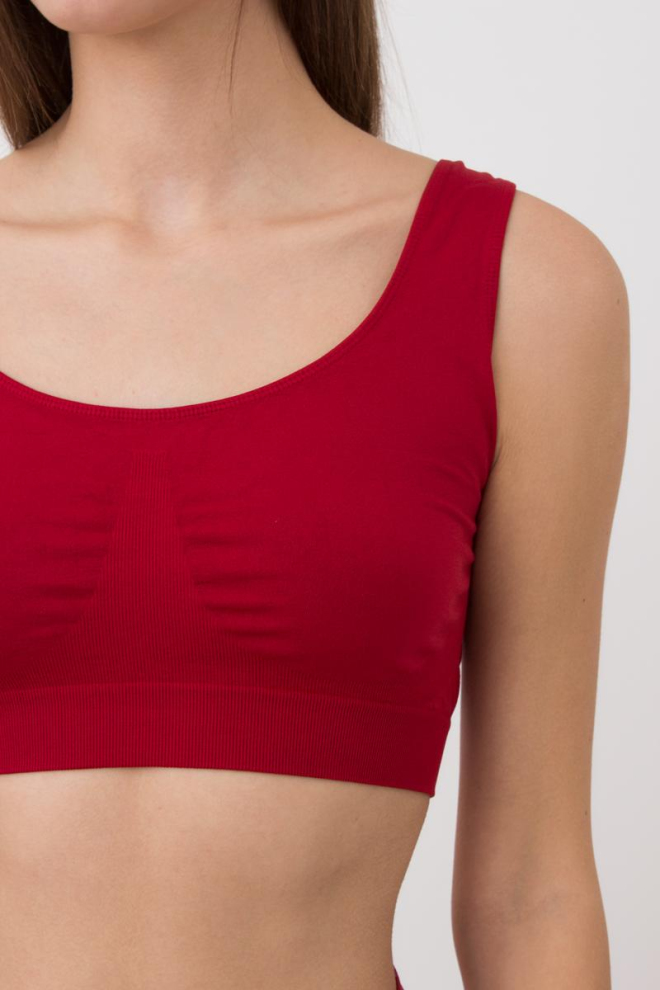 Безшовний топ на широких бретелях Tank top Giulia (winery), бордовий