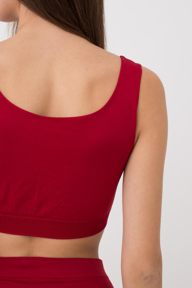 Безшовний топ на широких бретелях Tank top Giulia (winery), бордовий