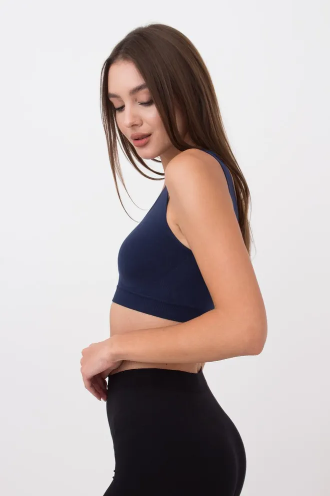 Безшовний топ на широких бретелях Tank top Giulia (rhodonite), синій