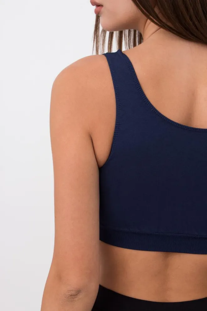 Безшовний топ на широких бретелях Tank top Giulia (rhodonite), синій