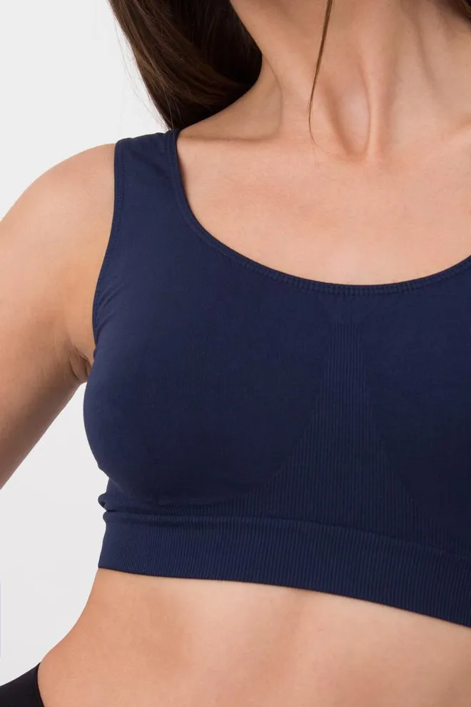 Безшовний топ на широких бретелях Tank top Giulia (rhodonite), синій