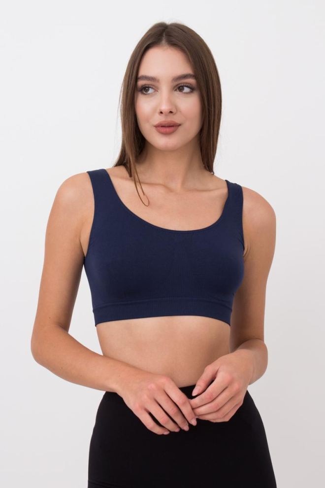 Безшовний топ на широких бретелях Tank top Giulia (rhodonite), синій