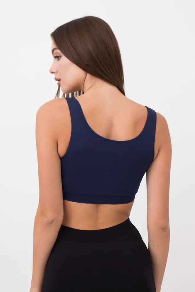 Безшовний топ на широких бретелях Tank top Giulia (rhodonite), синій