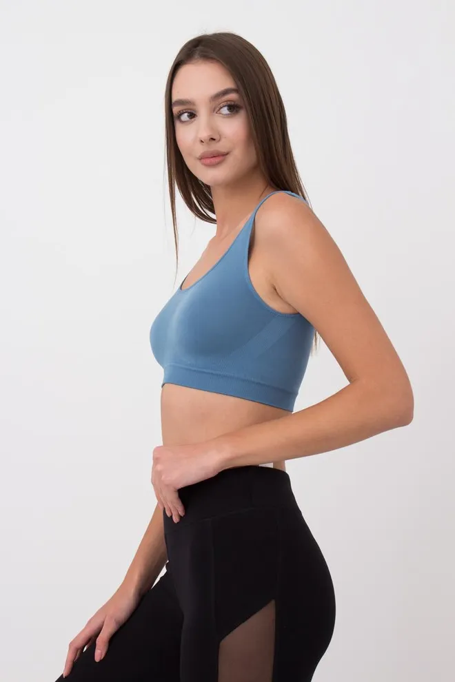Безшовний топ на широких бретелях Tank top Giulia (spring lake)