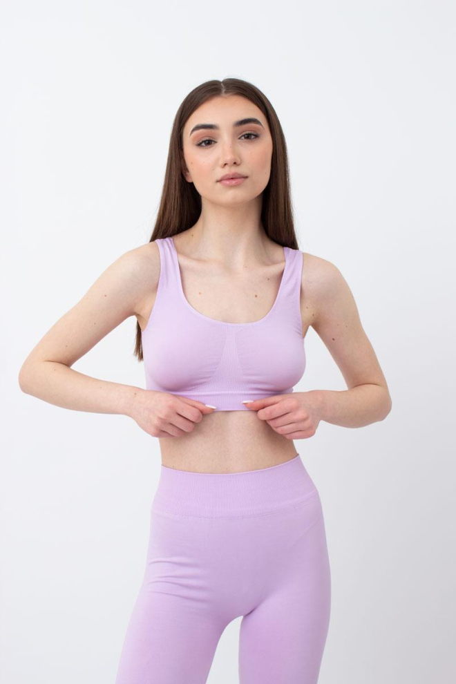 Безшовний топ на широких бретелях Tank top Giulia (orchid bloom)