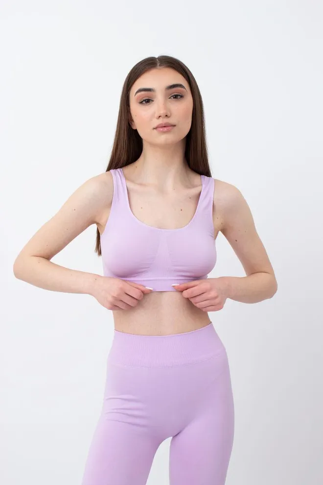 Безшовний топ на широких бретелях Tank top Giulia (orchid bloom)