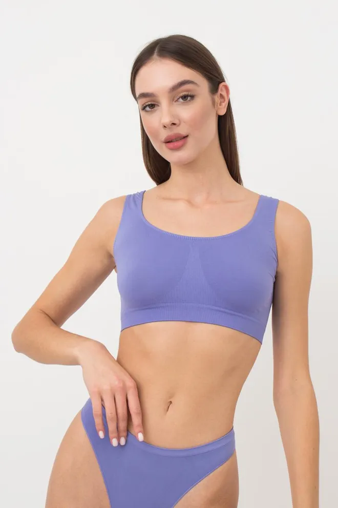 Безшовний топ на широких бретелях Tank top Giulia (very peri), фіолетовий