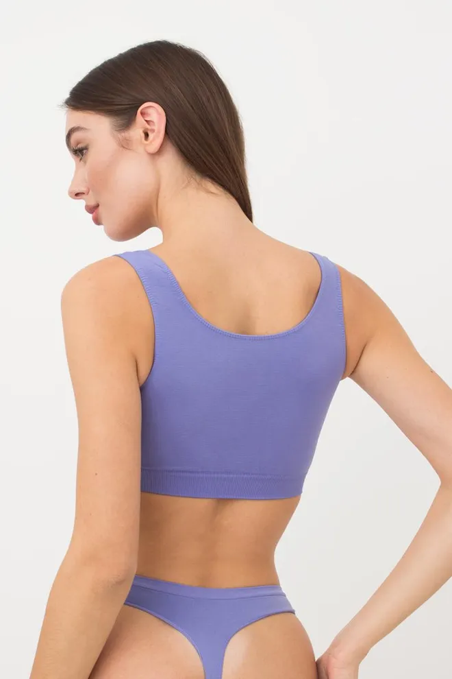 Безшовний топ на широких бретелях Tank top Giulia (very peri), фіолетовий