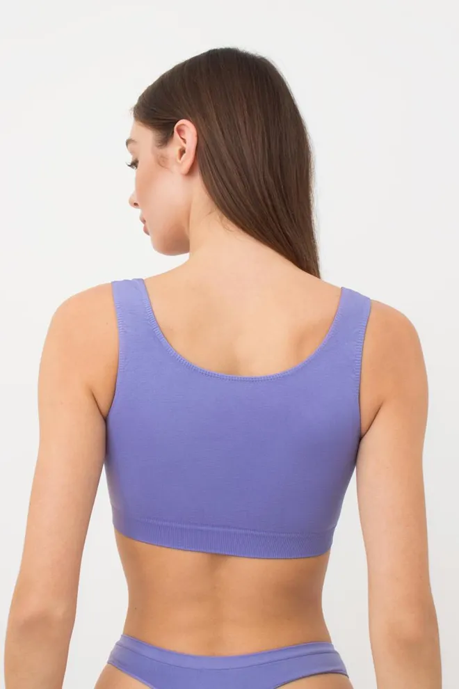 Безшовний топ на широких бретелях Tank top Giulia (very peri), фіолетовий