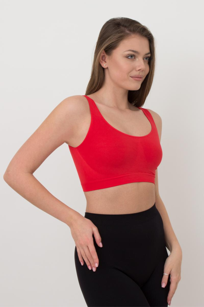 Безшовний топ на широких бретелях Tank top Giulia (poinciana), червоний