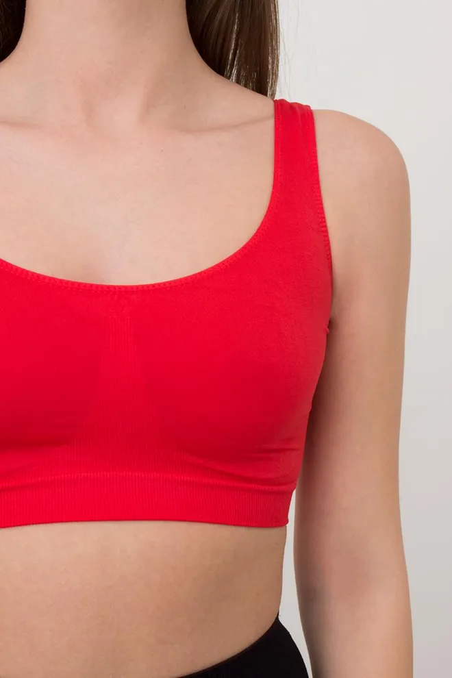 Бесшовный топ на широких бретелях Tank top Giulia (poinciana), красный