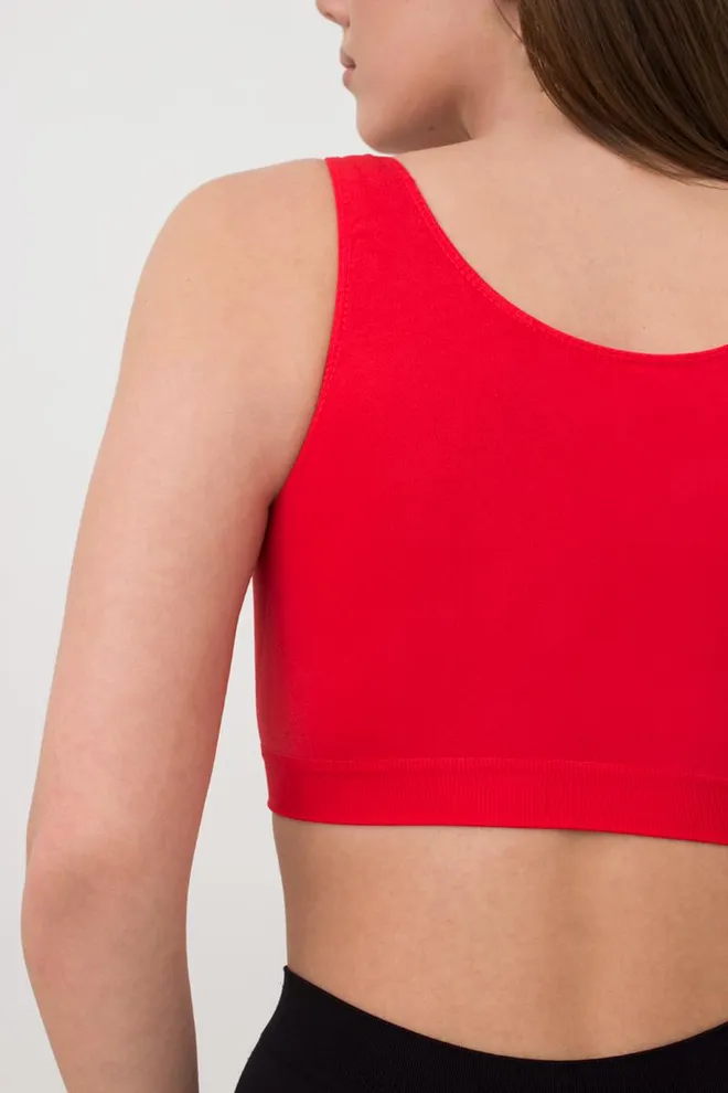 Бесшовный топ на широких бретелях Tank top Giulia (poinciana), красный