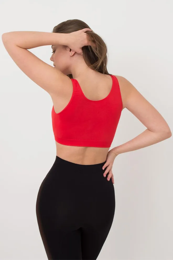 Бесшовный топ на широких бретелях Tank top Giulia (poinciana), красный