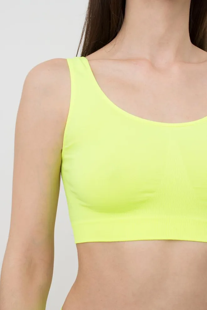 Бесшовный топ на широких бретелях Tank top Giulia (yellow neon), желтый
