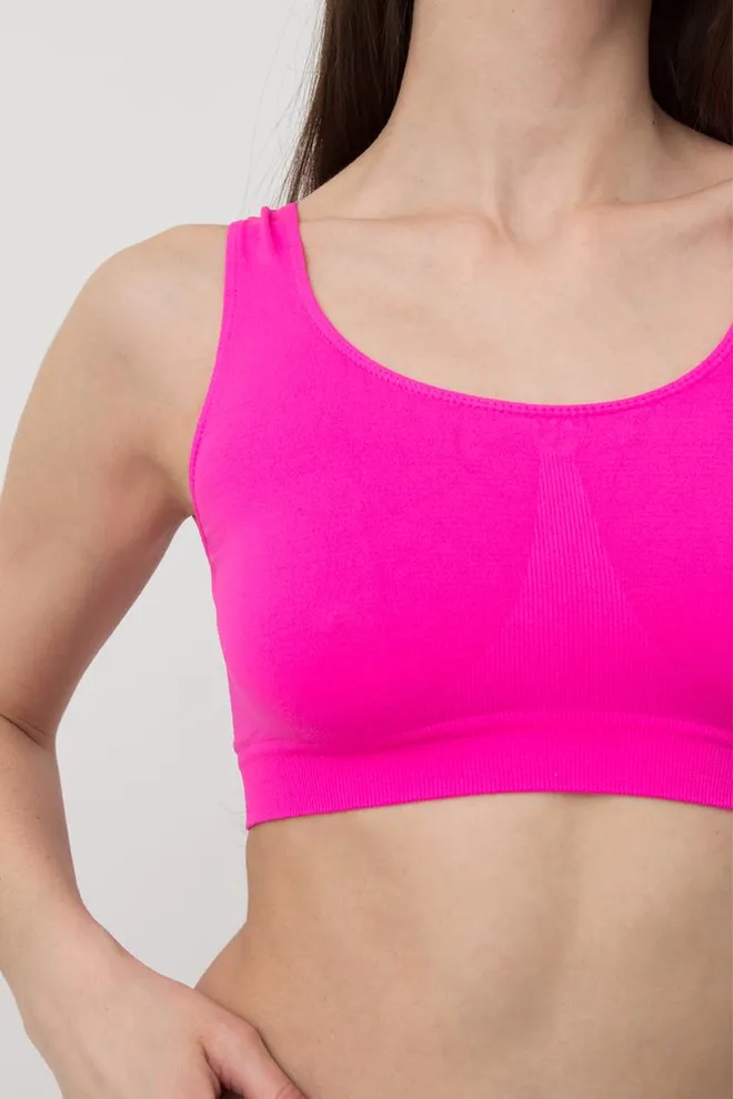 Безшовний топ на широких бретелях Tank top Giulia (pink neon)