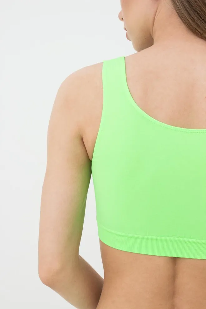 Безшовний топ на широких бретелях Tank top Giulia (green neon), зелений