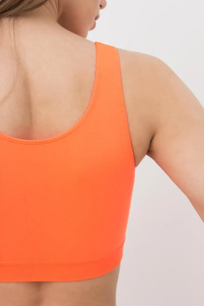 Безшовний топ на широких бретелях Tank top Giulia (orange neon)