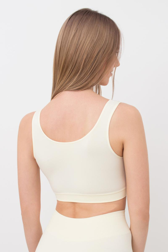 Бесшовный топ на широких бретелях Tank top Giulia (vanilla),желтый