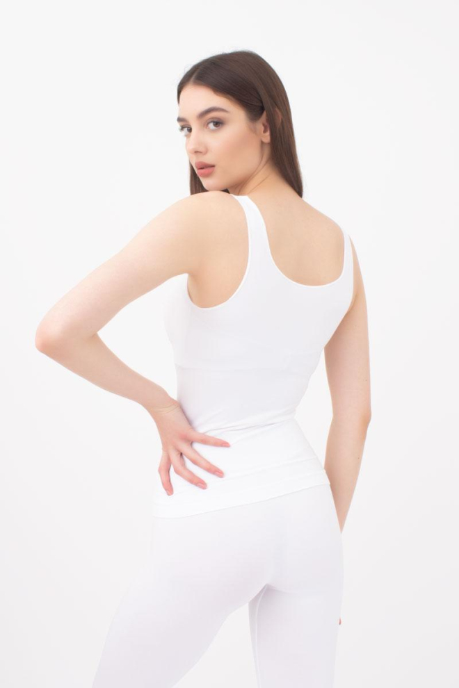 Майка женская бесшовная на широких бретелях Tank Giulia (white), белый