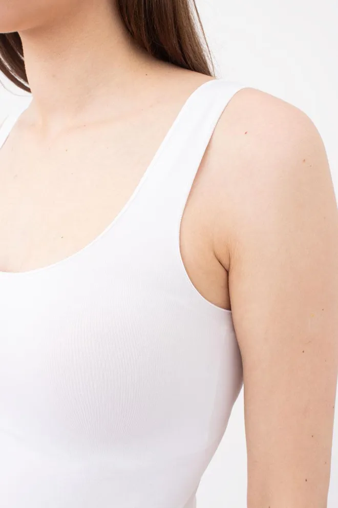 Майка жіноча безшовна на широких бретелях Tank Giulia (white), білий