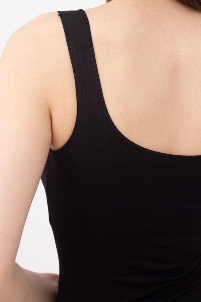 Майка женская бесшовная на широких бретелях Tank Giulia (black), чёрный