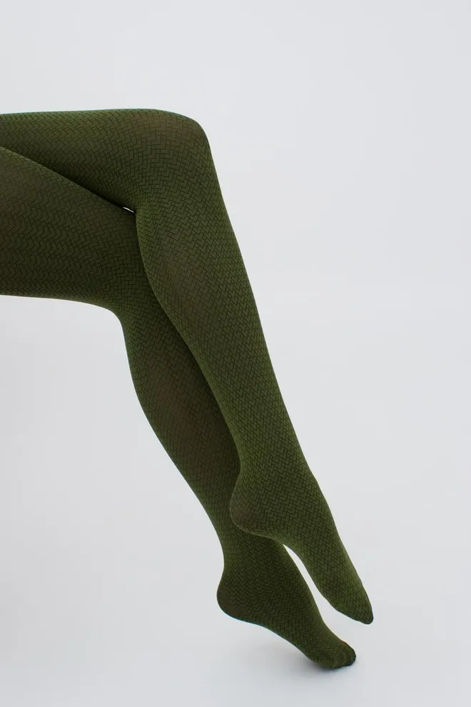 Колготки з геометричним малюнком Tati 100 den model 2 Giulia (chive)