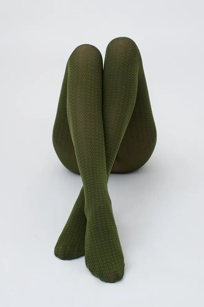 Колготки з геометричним малюнком Tati 100 den model 2 Giulia (chive)