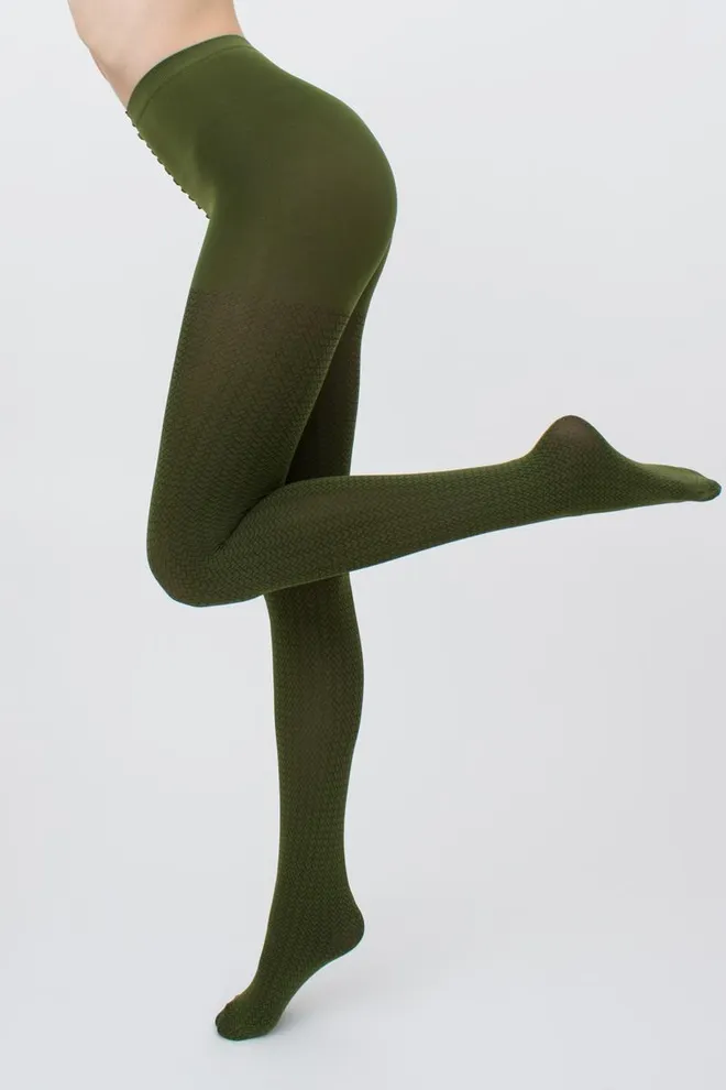 Колготки з геометричним малюнком Tati 100 den model 2 Giulia (chive)