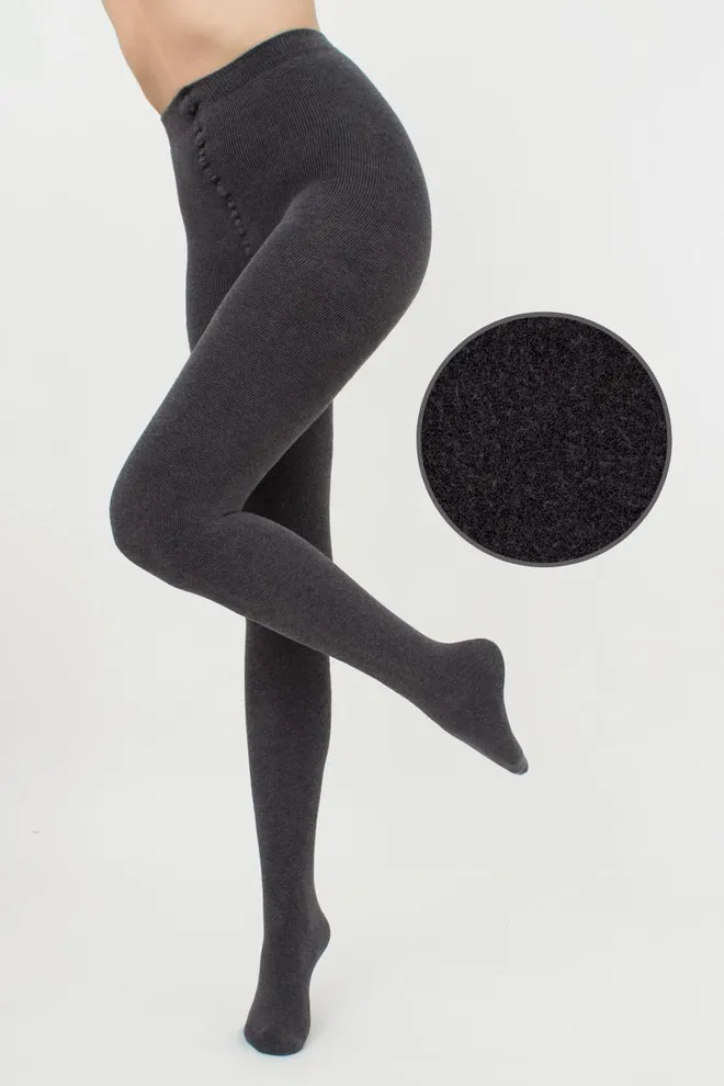 Теплые махровые колготки Terry 250 den Giulia (dark grey melange)
