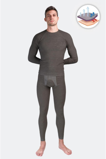 Термолегінси чоловічі безшовні Thermo Leggings Melange Man Giulia (nero)