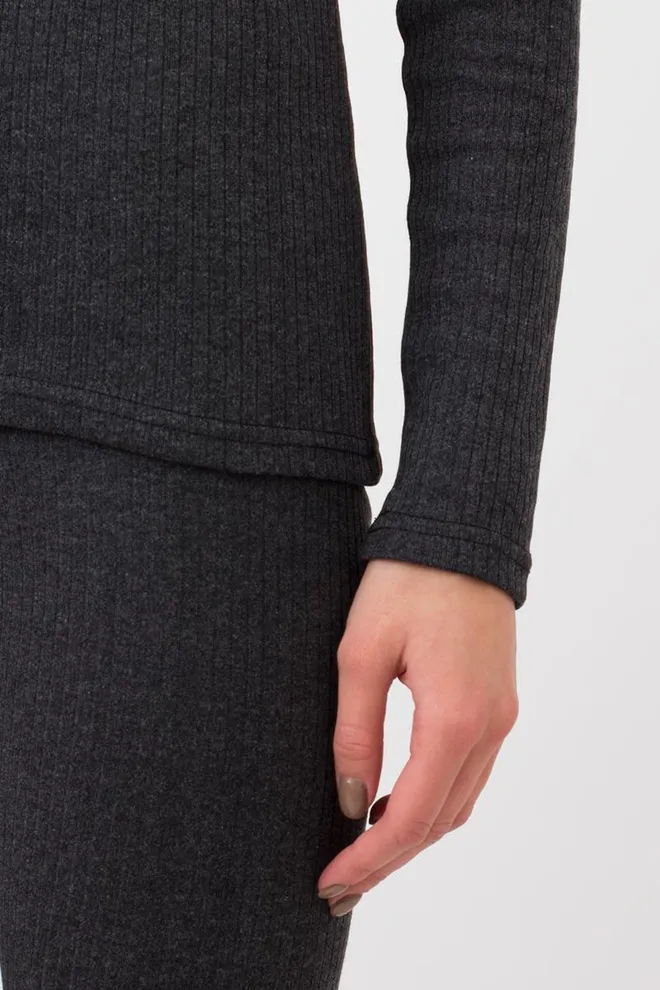 Термофутболка женская в рубчик Thermo Sport 4905/190 Giulia (dark grey)