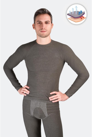 Термофутболка чоловіча безшовна Thermo T-shirt Melange Man Giulia (nero)