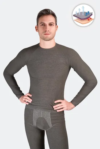 Термофутболка чоловіча безшовна Thermo T-shirt Melange Man Giulia (nero)