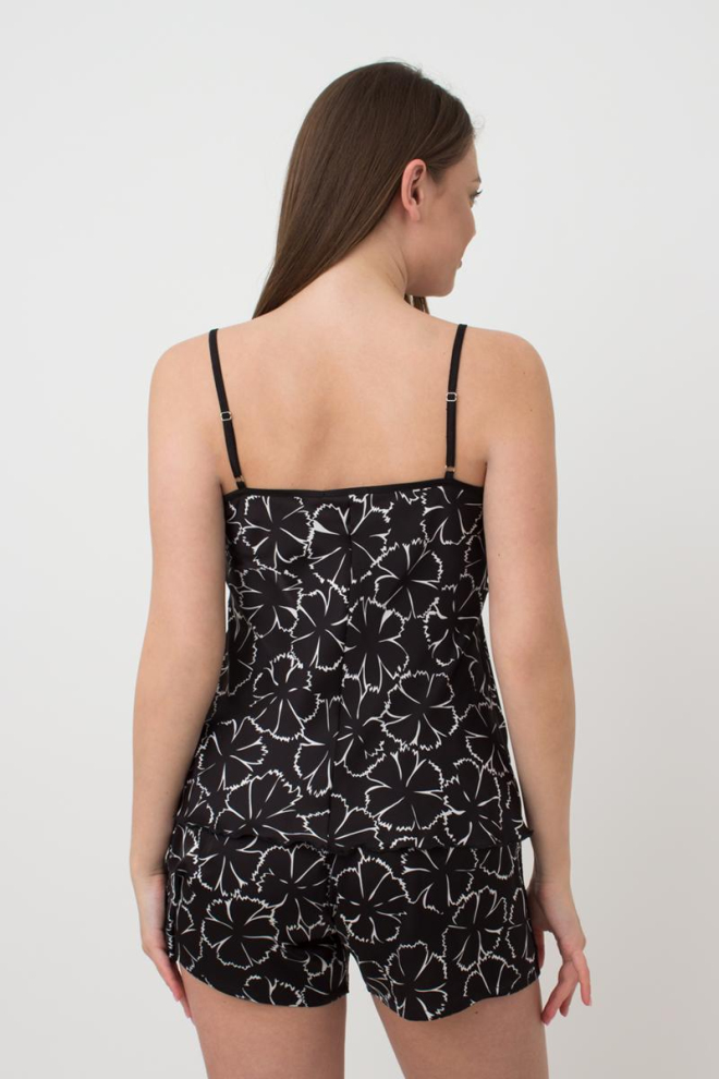 Піжама жіноча з шортами Tiziana 6032/051 Giulia (black/white clove)