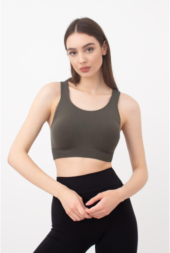 Спортивный бесшовный топ Top energy Giulia (khaki), зеленый Спортивный бесшовный топ Top energy Giulia (khaki), зеленый