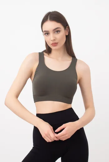 Спортивний безшовний топ Top energy Giulia (khaki), зелений Спортивний безшовний топ Top energy Giulia (khaki), зелений