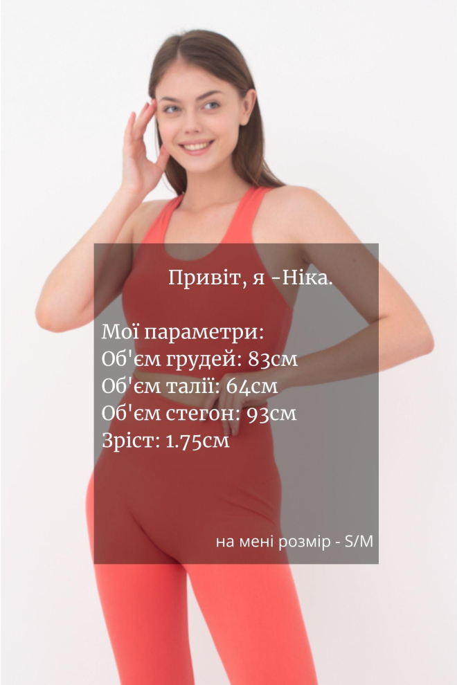 Спортивний безшовний топ Top energy Giulia (burnt coral)