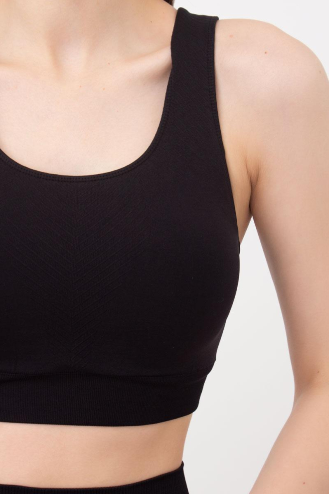 Спортивный бесшовный топ Top energy Giulia (black), черный