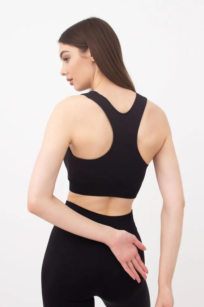 Спортивный бесшовный топ Top energy Giulia (black), черный