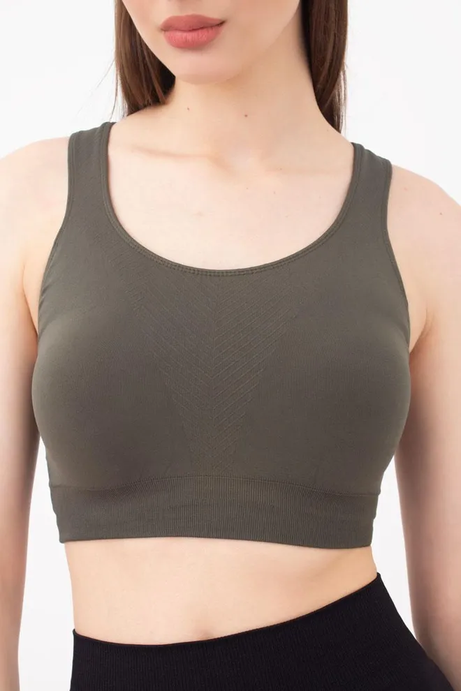 Спортивный бесшовный топ Top energy Giulia (khaki), зеленый